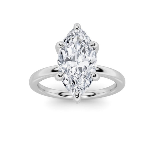 1CTW Marquise Shaped Lab Grown Diamond Classic Solitaire Ring in 14K Gold (F/VS)