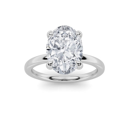 1CTW Oval Shaped Lab Grown Diamond Classic Solitaire Ring in 14K Gold (F/VS)