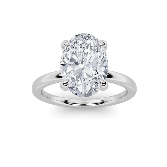 1CTW Oval Shaped Lab Grown Diamond Classic Solitaire Ring in 14K Gold (F/VS)