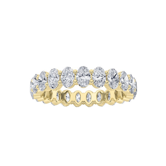 3CTW Oval Shaped Lab Grown Diamond Split Prong Eternity Ring in 14K Gold (F/VS)