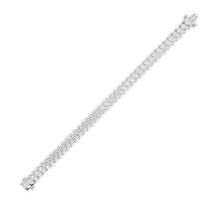 16.5CTW Marquise Shaped Lab Grown Diamond (F/VS) Angled Line Bracelet in 14K Gold