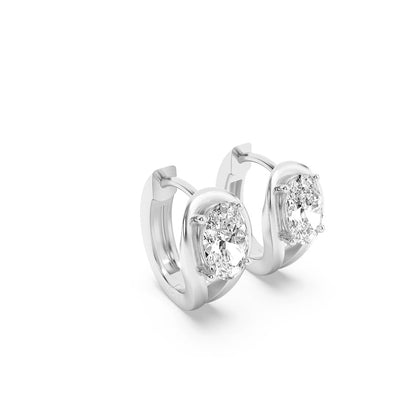 1.5CTW Oval Shaped Lab Grown Diamond (F/VS) Fashion Earrings in 14K Gold