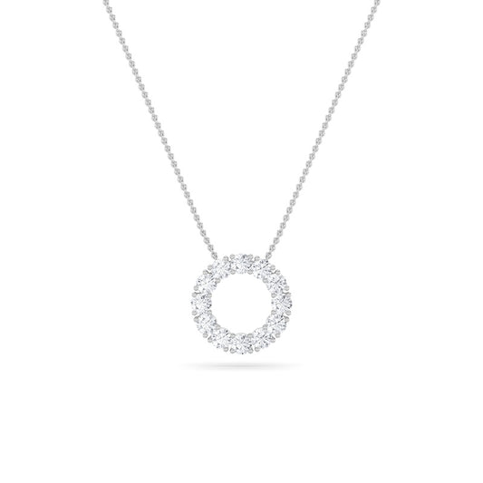 2CTW Round Shaped Lab Grown Diamond (F/VS) Circle Pendant in 14K Gold