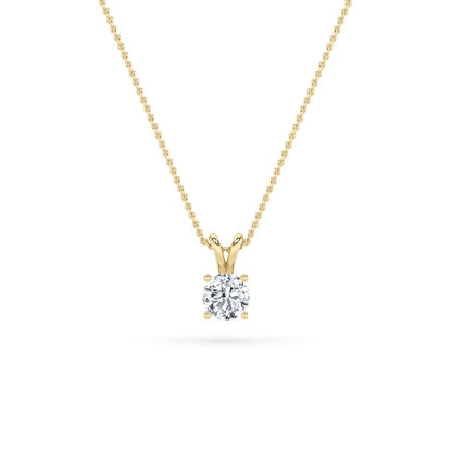 1CTW Round Shaped Lab Grown Diamond (F/VS) Split Bale Solitaire Pendant in 14K Gold