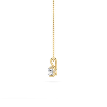 1CTW Round Shaped Lab Grown Diamond (F/VS) Split Bale Solitaire Pendant in 14K Gold