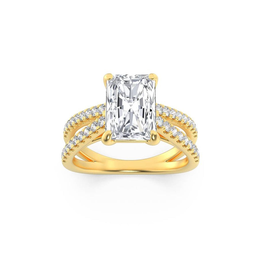 2CTW Radiant Shaped Lab Grown Diamond (F/VS) Engagement Ring in 14K Gold