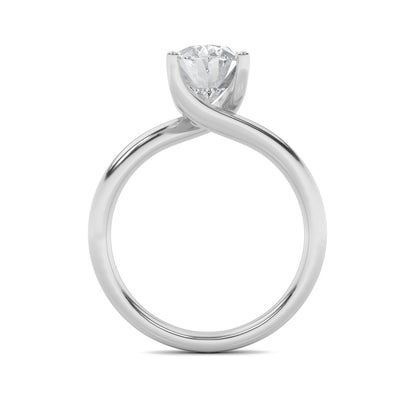 2CTW Oval Shaped Lab Grown Diamond (F/VS) Bypass Shank Engagement Ring in 14K Gold