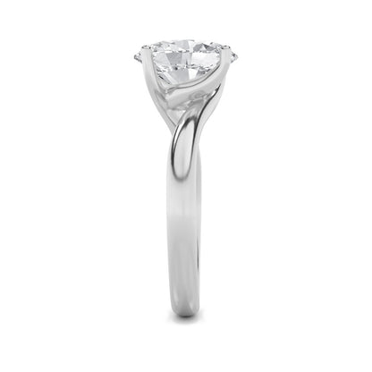 2CTW Oval Shaped Lab Grown Diamond (F/VS) Bypass Shank Engagement Ring in 14K Gold