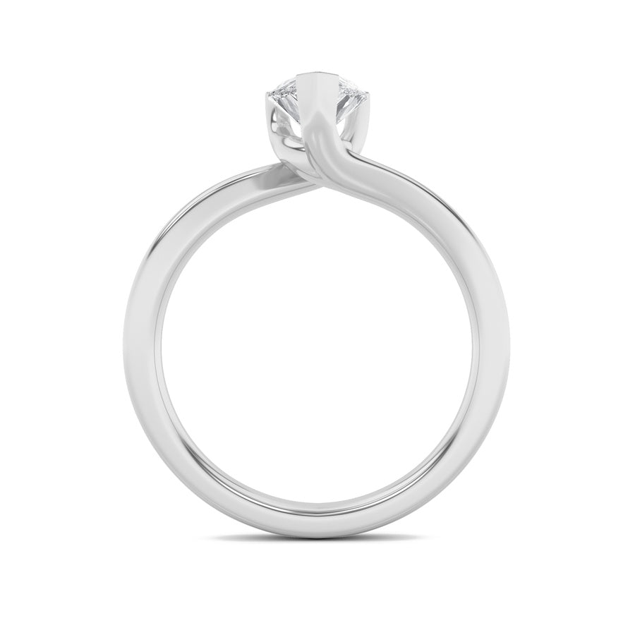 1CTW Pear Shaped Lab Grown Diamond (F/VS) Bypass Shank Engagement Ring in 14K Gold