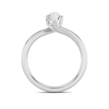 1CTW Pear Shaped Lab Grown Diamond (F/VS) Bypass Shank Engagement Ring in 14K Gold