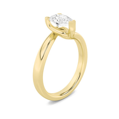 1CTW Pear Shaped Lab Grown Diamond (F/VS) Bypass Shank Engagement Ring in 14K Gold