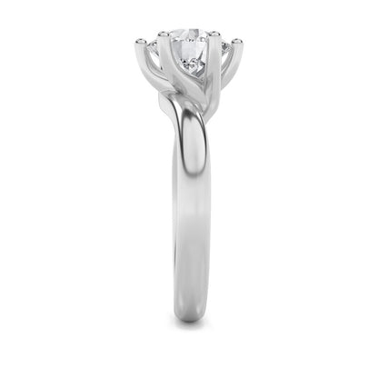 2CTW Round Shaped Lab Grown Diamond (F/VS) Bypass Shank Engagement Ring in 14K Gold