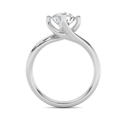 2CTW Round Shaped Lab Grown Diamond (F/VS) Bypass Shank Engagement Ring in 14K Gold