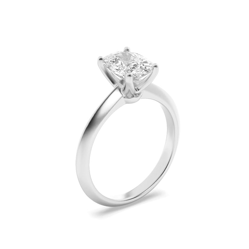 1CTW Elongated Cushion Shaped Lab Grown Diamond (F/VS) Knife Edge Shank Solitaire Engagement Ring in 14K Gold