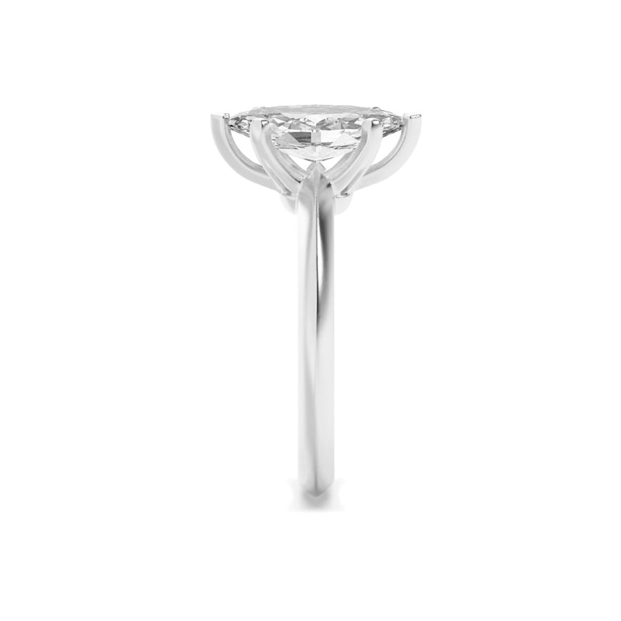1CTW Marquise Shaped Lab Grown Diamond (F/VS) Knife Edge Shank Solitaire Engagement Ring in 14K Gold