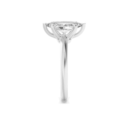 1CTW Marquise Shaped Lab Grown Diamond (F/VS) Knife Edge Shank Solitaire Engagement Ring in 14K Gold