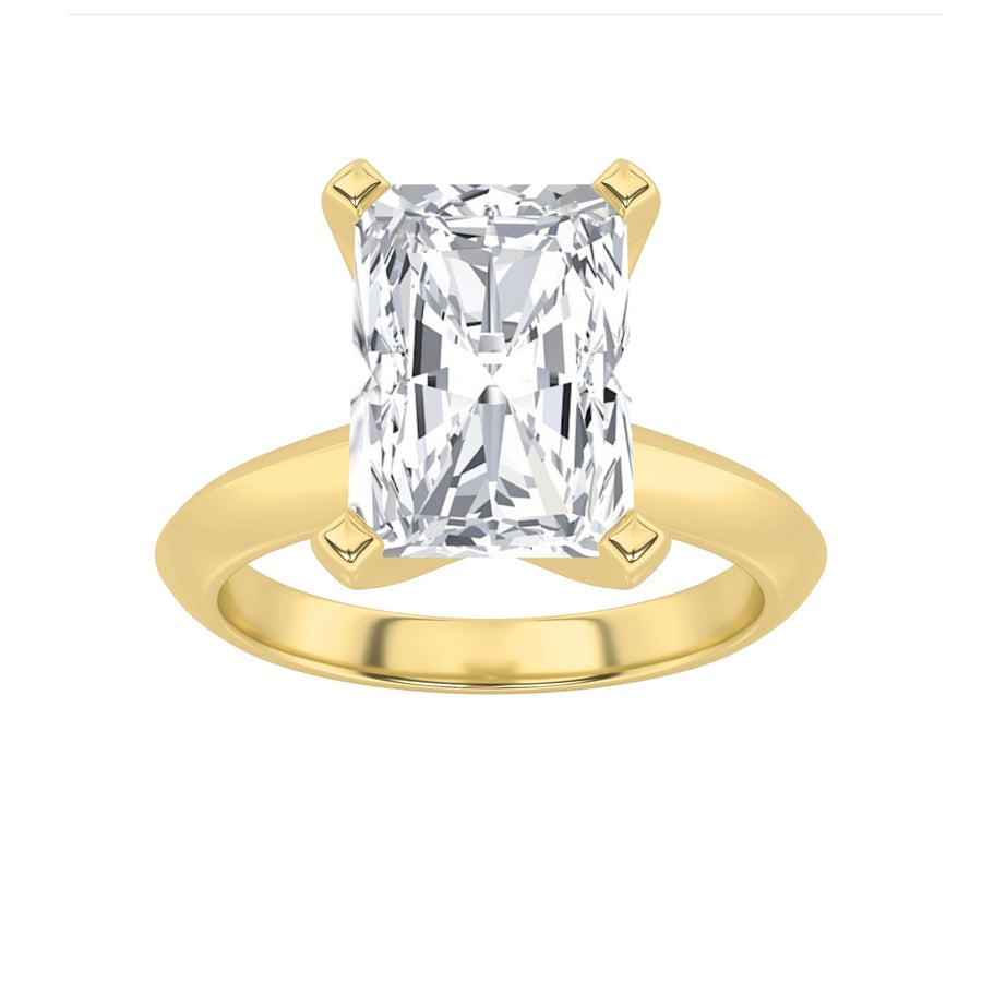 2CTW Radiant Shaped Lab Grown Diamond (F/VS) Knife Edge Shank Solitaire Engagement Ring in 14K Gold
