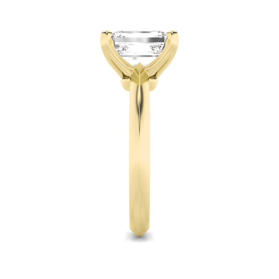 2CTW Radiant Shaped Lab Grown Diamond (F/VS) Knife Edge Shank Solitaire Engagement Ring in 14K Gold