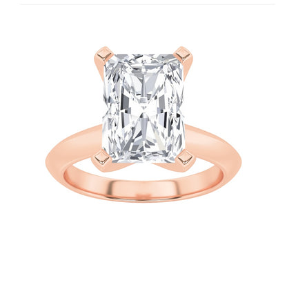 2CTW Radiant Shaped Lab Grown Diamond (F/VS) Knife Edge Shank Solitaire Engagement Ring in 14K Gold