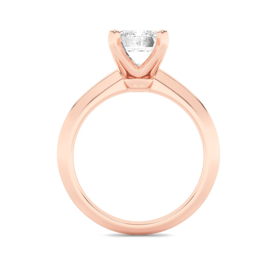2CTW Radiant Shaped Lab Grown Diamond (F/VS) Knife Edge Shank Solitaire Engagement Ring in 14K Gold