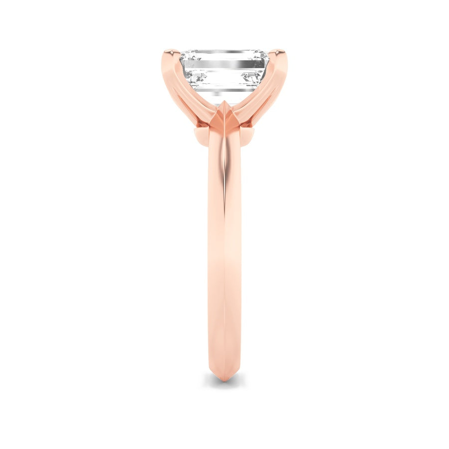 2CTW Radiant Shaped Lab Grown Diamond (F/VS) Knife Edge Shank Solitaire Engagement Ring in 14K Gold