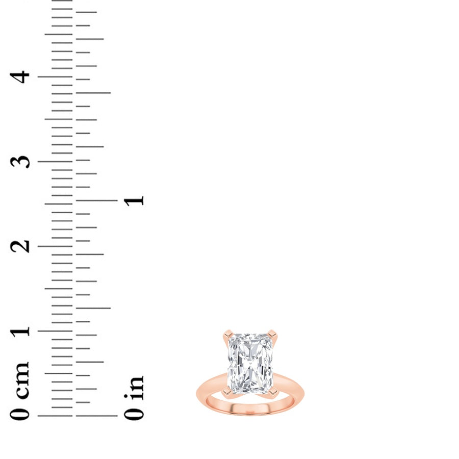 2CTW Radiant Shaped Lab Grown Diamond (F/VS) Knife Edge Shank Solitaire Engagement Ring in 14K Gold