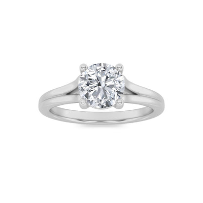 1CTW Round Shaped Lab Grown Diamond (F/VS) Split Shank Solitaire Engagement Ring in 14K Gold