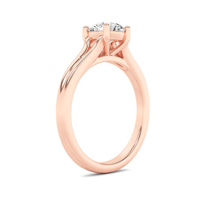 1CTW Round Shaped Lab Grown Diamond (F/VS) Split Shank Solitaire Engagement Ring in 14K Gold