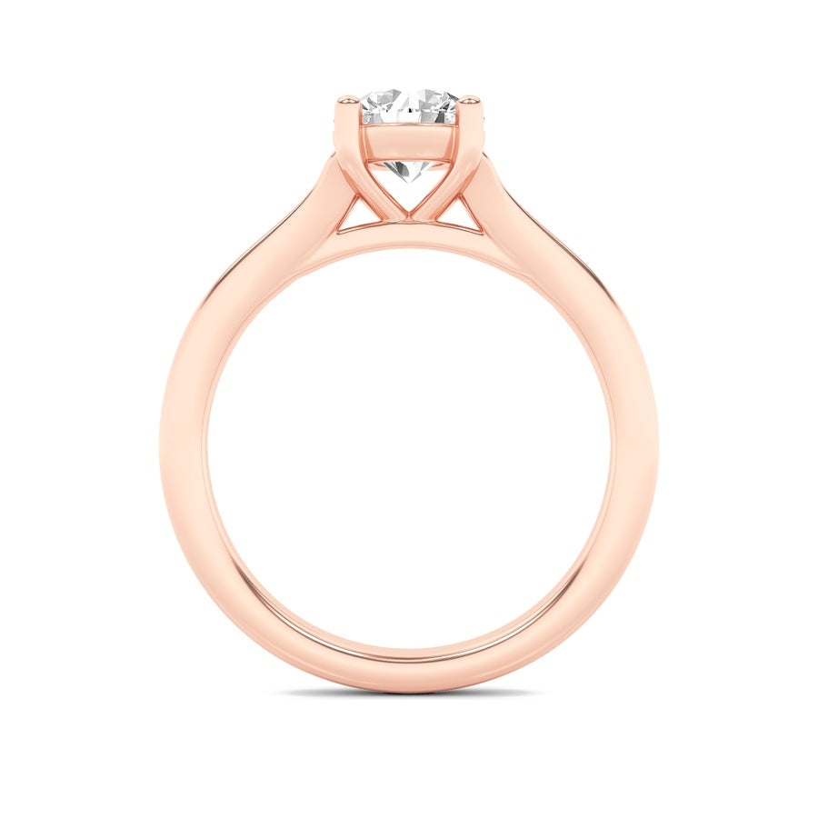 1CTW Round Shaped Lab Grown Diamond (F/VS) Split Shank Solitaire Engagement Ring in 14K Gold