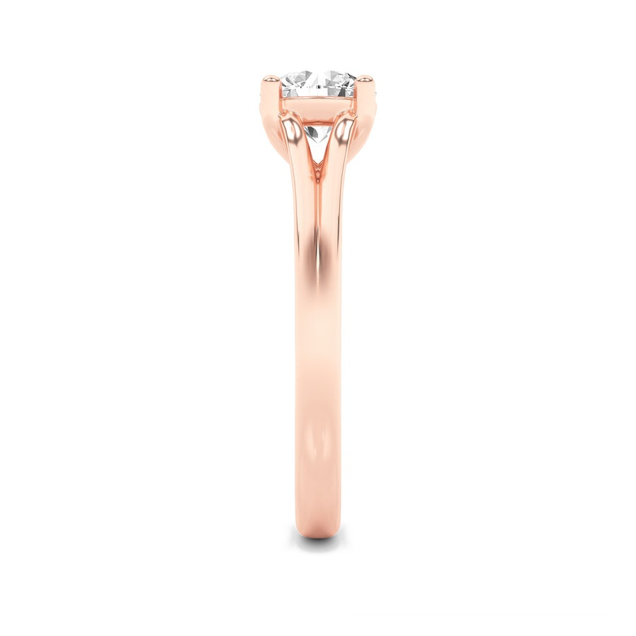 1CTW Round Shaped Lab Grown Diamond (F/VS) Split Shank Solitaire Engagement Ring in 14K Gold