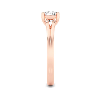 1CTW Round Shaped Lab Grown Diamond (F/VS) Split Shank Solitaire Engagement Ring in 14K Gold