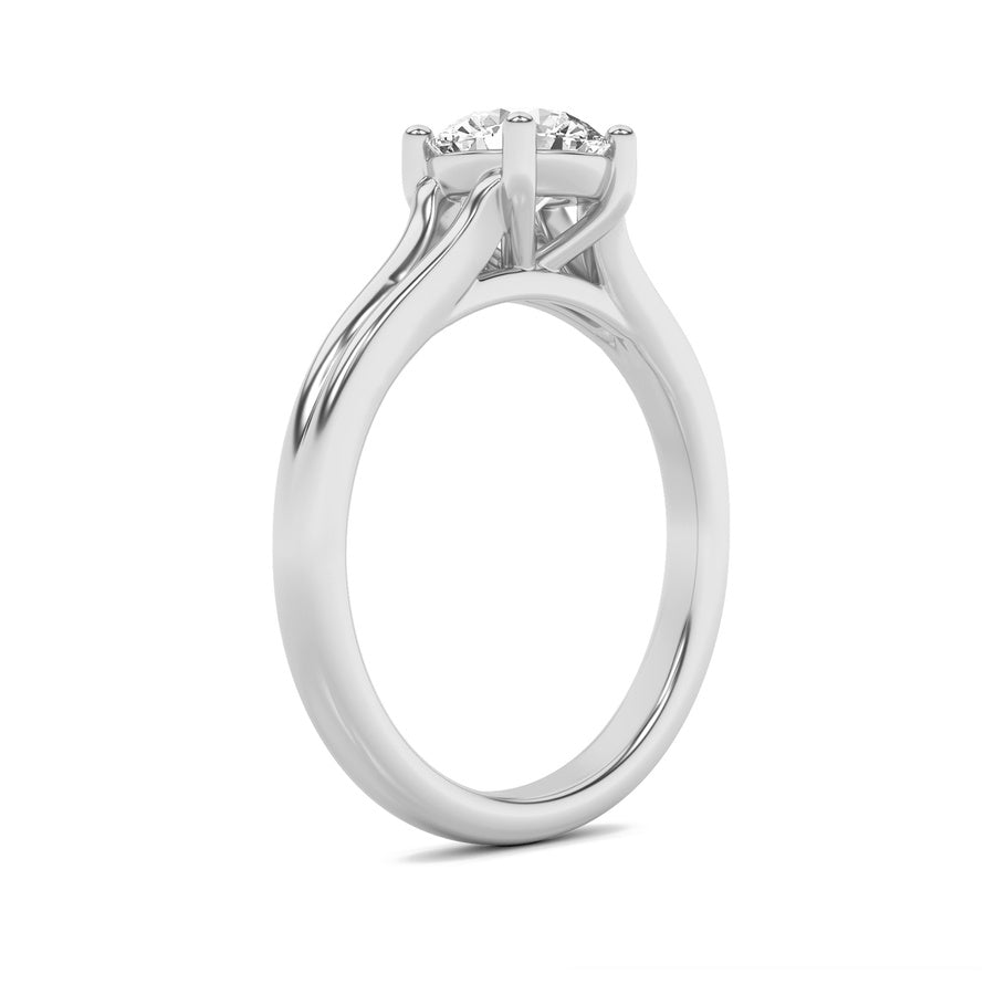 2CTW Round Shaped Lab Grown Diamond (F/VS) Split Shank Solitaire Engagement Ring in 14K Gold