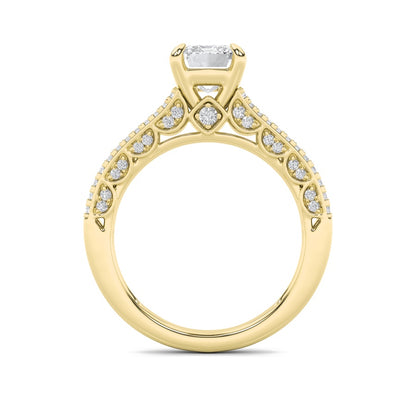 2CTW Radiant Shaped Lab Grown Diamond (F/VS) Split Shank Accented Engagement Ring in 14K Gold