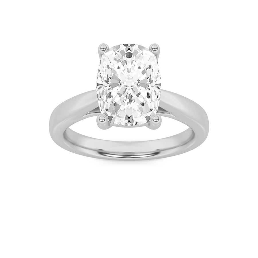 2CTW Elongated Cushion Shaped Lab Grown Diamond (G/VS) Classic Shank Solitaire Engagement Ring in 14K Gold