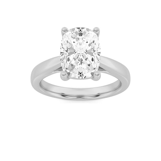 2CTW Elongated Cushion Shaped Lab Grown Diamond (G/VS) Classic Shank Solitaire Engagement Ring in 14K Gold