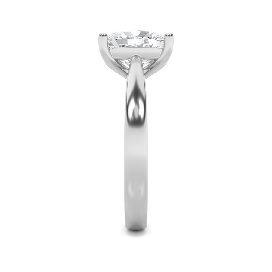 2CTW Elongated Cushion Shaped Lab Grown Diamond (G/VS) Classic Shank Solitaire Engagement Ring in 14K Gold