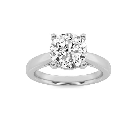 2CTW Round Shaped Lab Grown Diamond (F/VS) Classic Shank Solitaire Engagement Ring in 14K Gold
