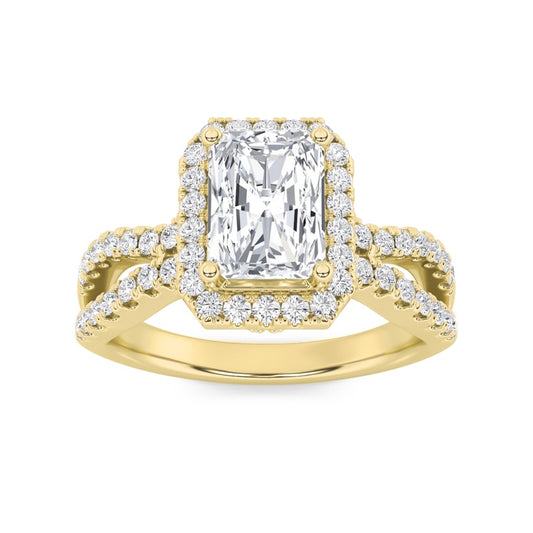 2CTW Radiant Shaped Lab Grown Diamond (F/VS)  Ring in 14K Gold