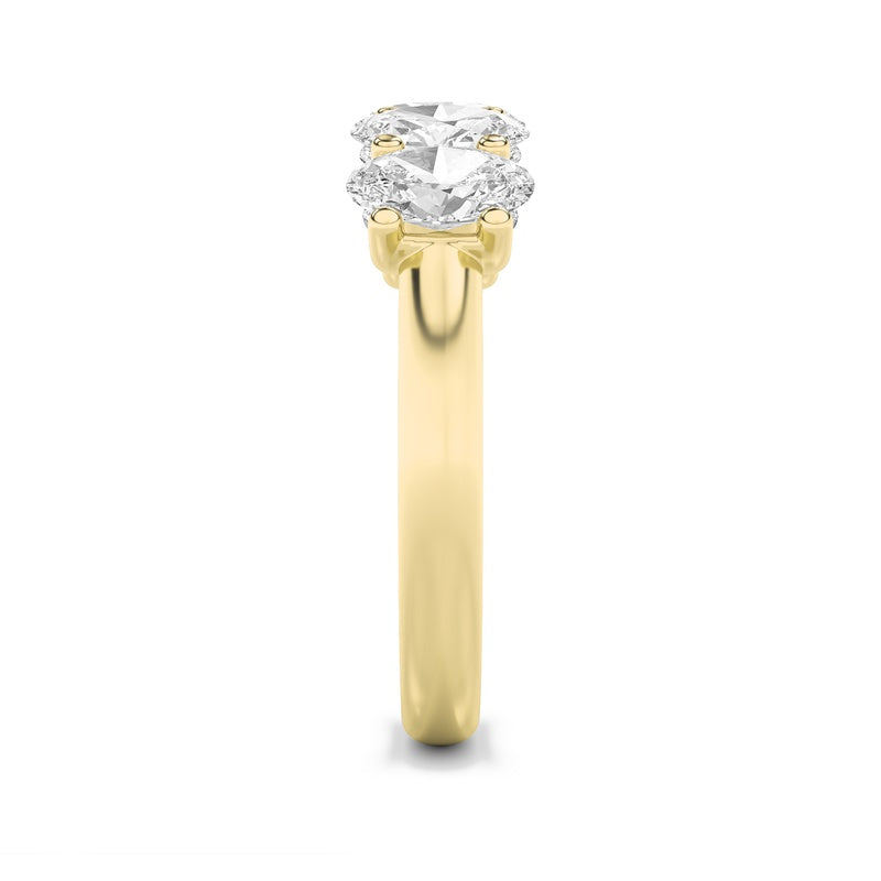 2CTW Oval Shaped Lab Grown Diamond (F/VS) Five Stone Band Ring in 14K Gold