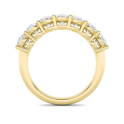 2CTW Oval Shaped Lab Grown Diamond (F/VS) Seven Stone Band Ring in 14K Gold