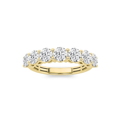 2CTW Round Shaped Lab Grown Diamond (F/VS) Seven Stone Band Ring in 14K Gold