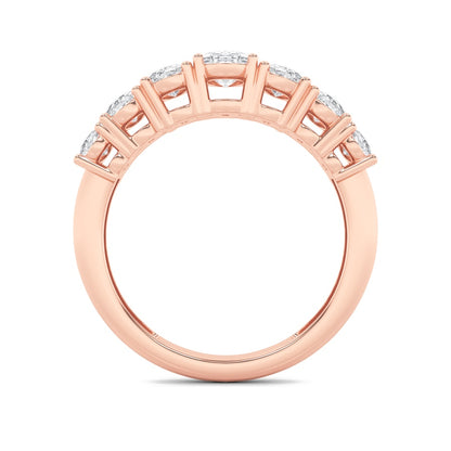 2CTW Oval Shaped Lab Grown Diamond (F/VS) Seven Stone Band Ring in 14K Gold