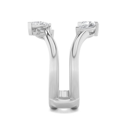 1CTW Marquise Shaped Lab Grown Diamond (F/VS) Insert Jacket Ring in 14K Gold