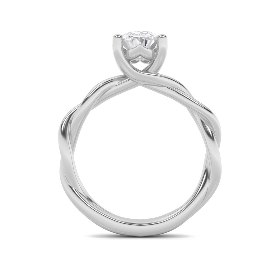 1CTW Oval Shaped Lab Grown Diamond (F/VS) Twisted Shank Solitaire Engagement Ring in 14K Gold