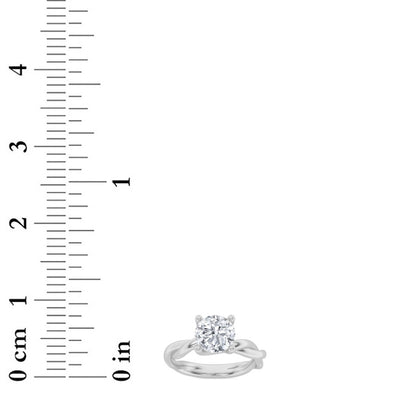 2CTW Round Shaped Lab Grown Diamond (F/VS) Twisted Shank Solitaire Engagement Ring in 14K Gold