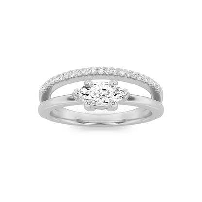 0.5CTW Marquise Shaped Lab Grown Diamond (G/VS) Fashion Ring in 10K Gold