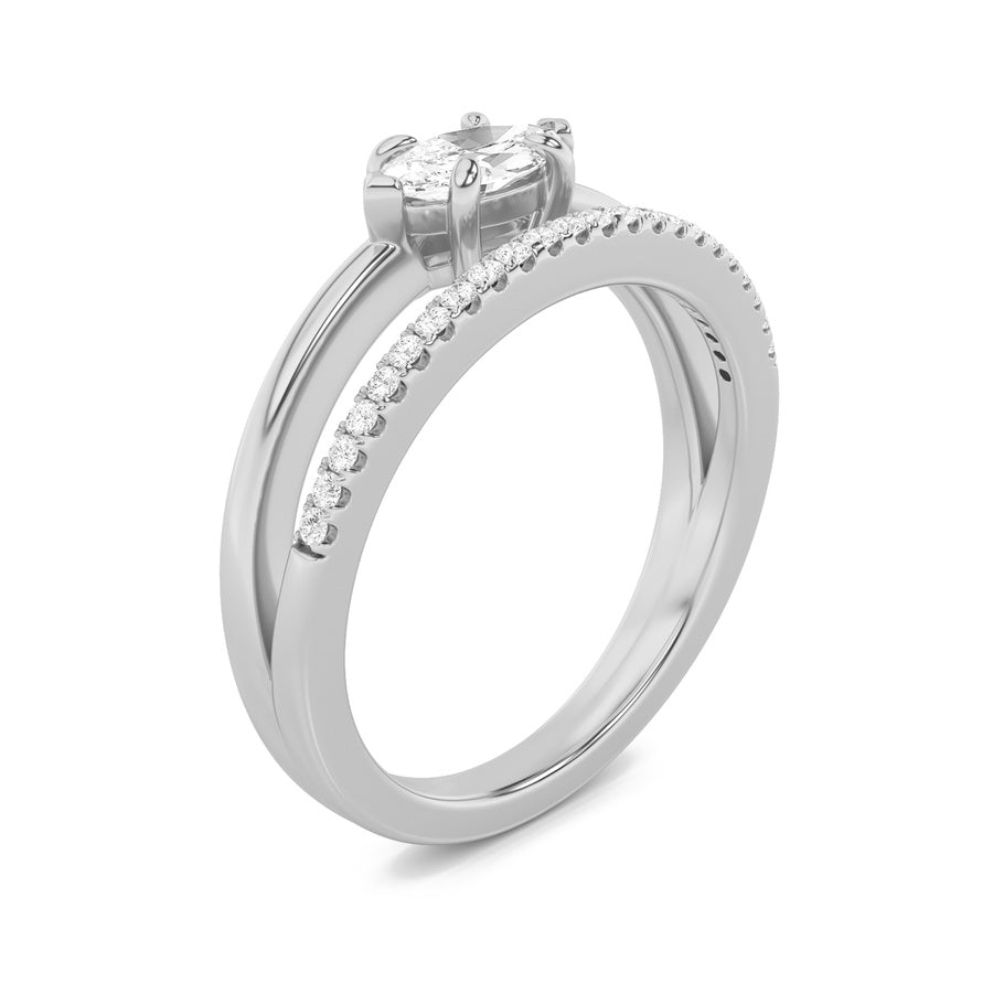 0.5CTW Marquise Shaped Lab Grown Diamond (G/VS) Fashion Ring in 10K Gold