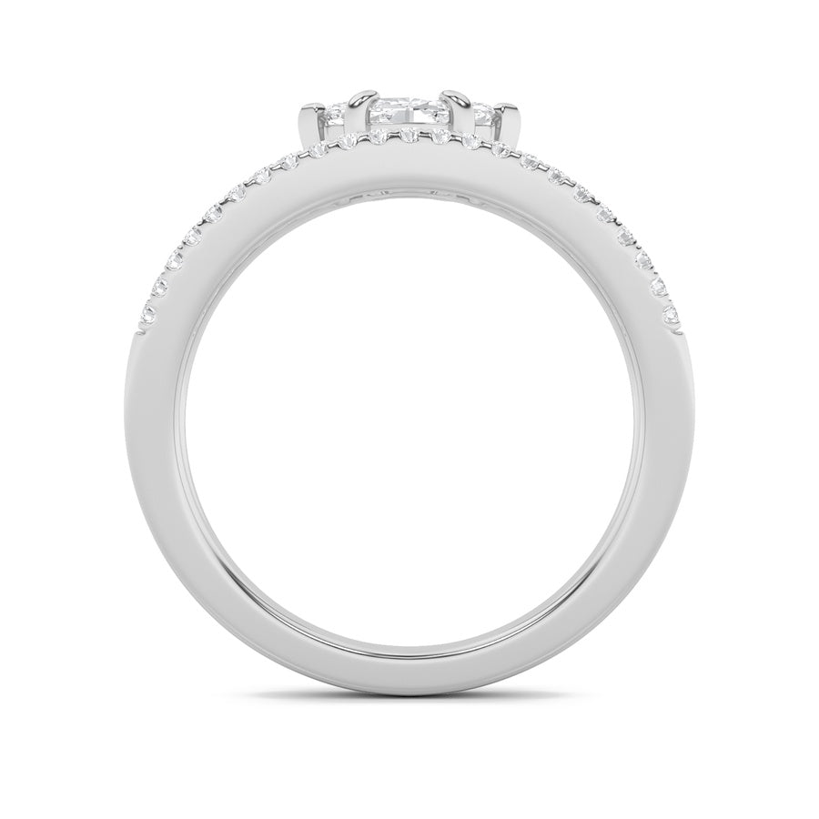 0.5CTW Marquise Shaped Lab Grown Diamond (G/VS) Fashion Ring in 10K Gold