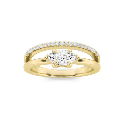 0.5CTW Marquise Shaped Lab Grown Diamond (G/VS) Fashion Ring in 10K Gold