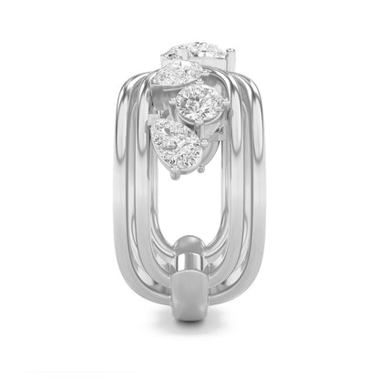 2CTW Pear Shaped Lab Grown Diamond (F/VS) Seven Stone Fashion Ring in 14K Gold